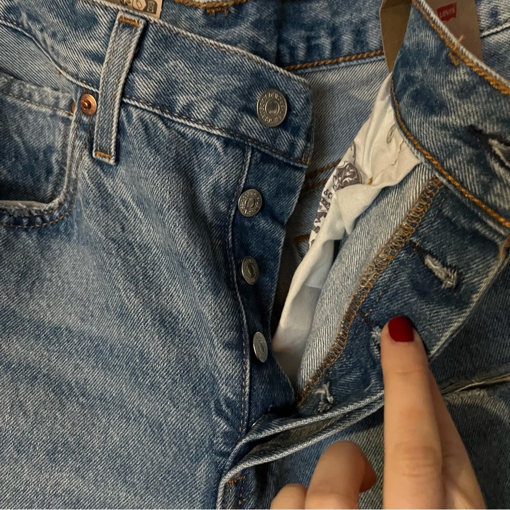 Levi’s 501 original distressed high waist denim size 30x28 - Picture 6 of 7
